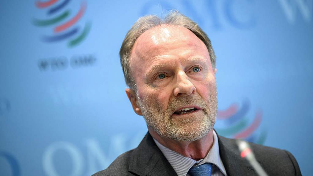World Trade Organization (WTO) chief economist Robert Staiger speaks during the launch of the global trade outlook at the WTO headquarters, Geneva, March 19, 2026. /VCG
